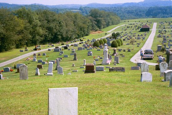 New part of Woodlawn Cemetery as viewed from Christian's Head Stone